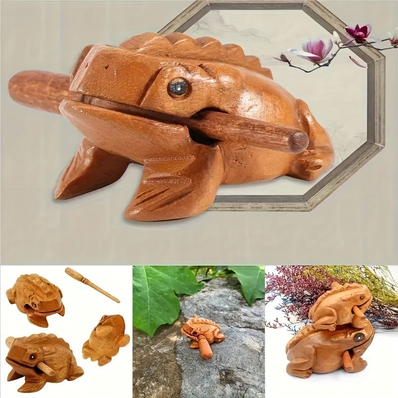 Handmade African Wooden Frog Gilo Ginger Percussion Instrument - Earth Heart Resources