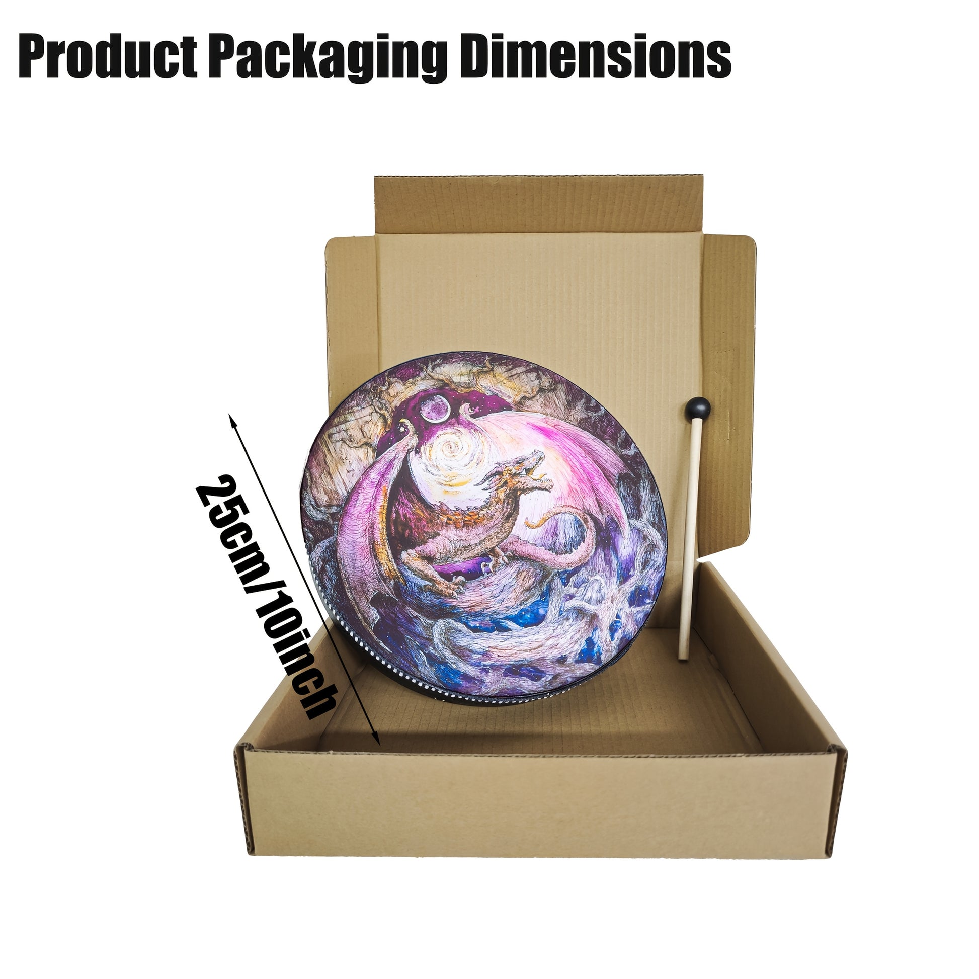 Shamanic Wooden Dragon Drum for Meditation and Spiritual Healing - Earth Heart Resources