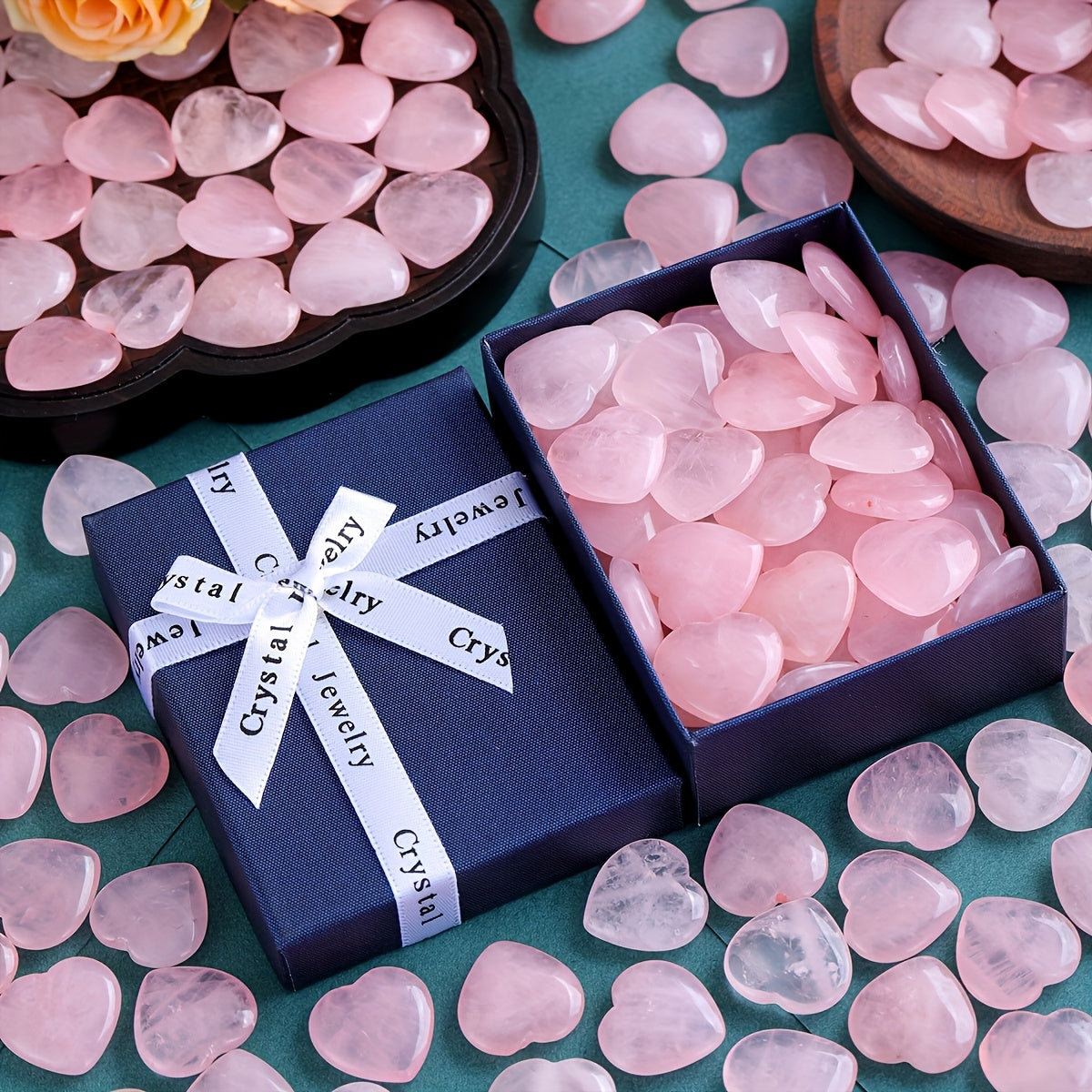 Rose Quartz Heart Crystals Set for Love and Romance - Earth Heart Resources