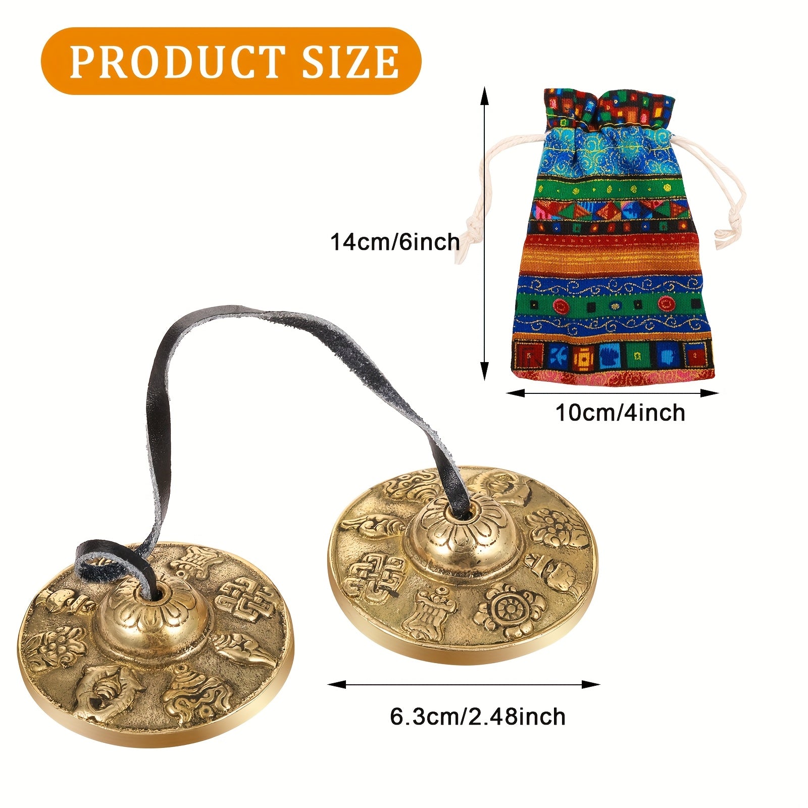 Tibetan Tingsha Cymbals Meditation Chime Bells With Cloth Bag - Earth Heart Resources