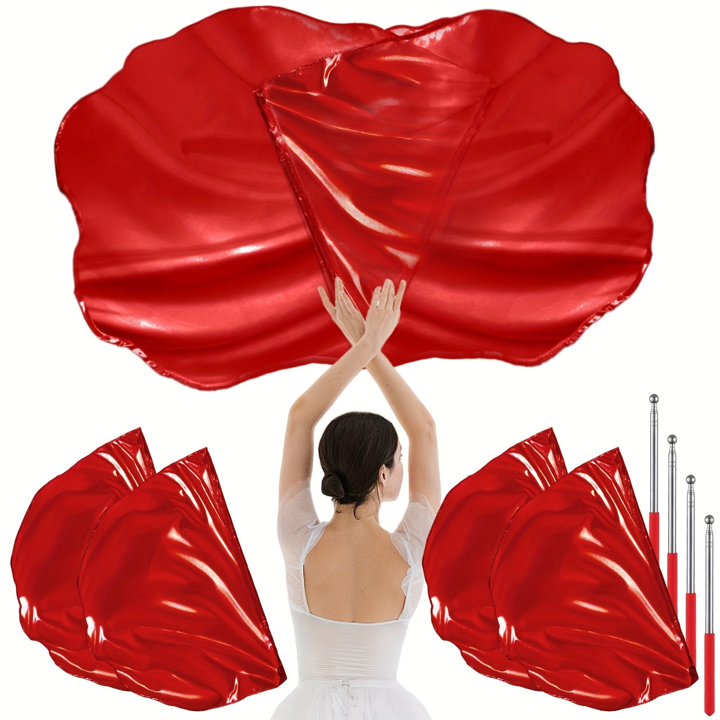 Worship Flags Set for Dance and Performance with Rods - Earth Heart Resources