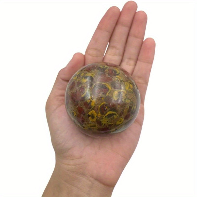 Bamboo Jasper Gemstone Ball Sphere with Stand for Spiritual Cleansing - Earth Heart Resources