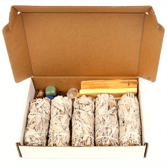 Sage Cleansing Kit with Incense Sticks and Crystal Stones - Earth Heart Resources