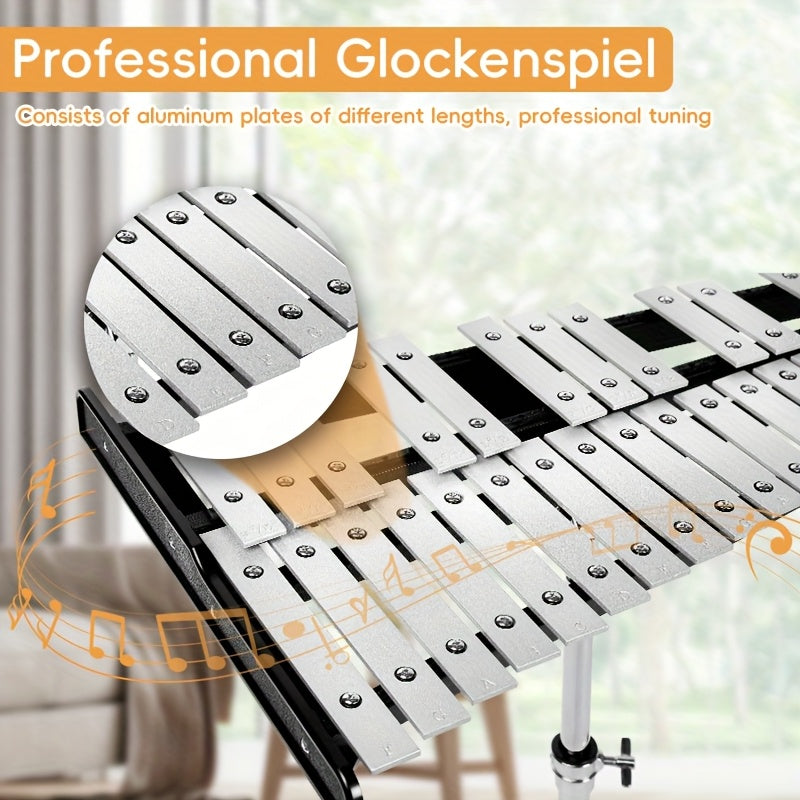 Percussion Glockenspiel Xylophone Kit with Adjustable Stand and Bag - Earth Heart Resources
