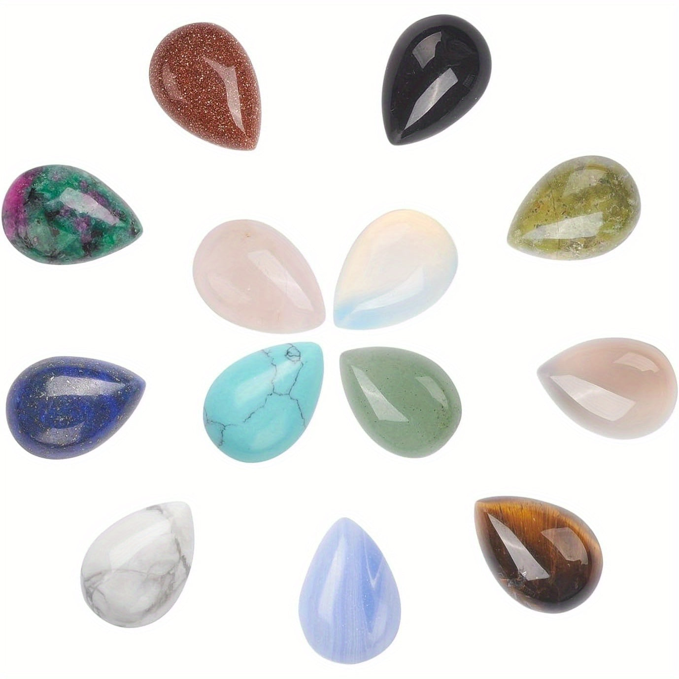 Teardrop Stone Cabochons for Jewelry Making in 13 Colors - Earth Heart Resources