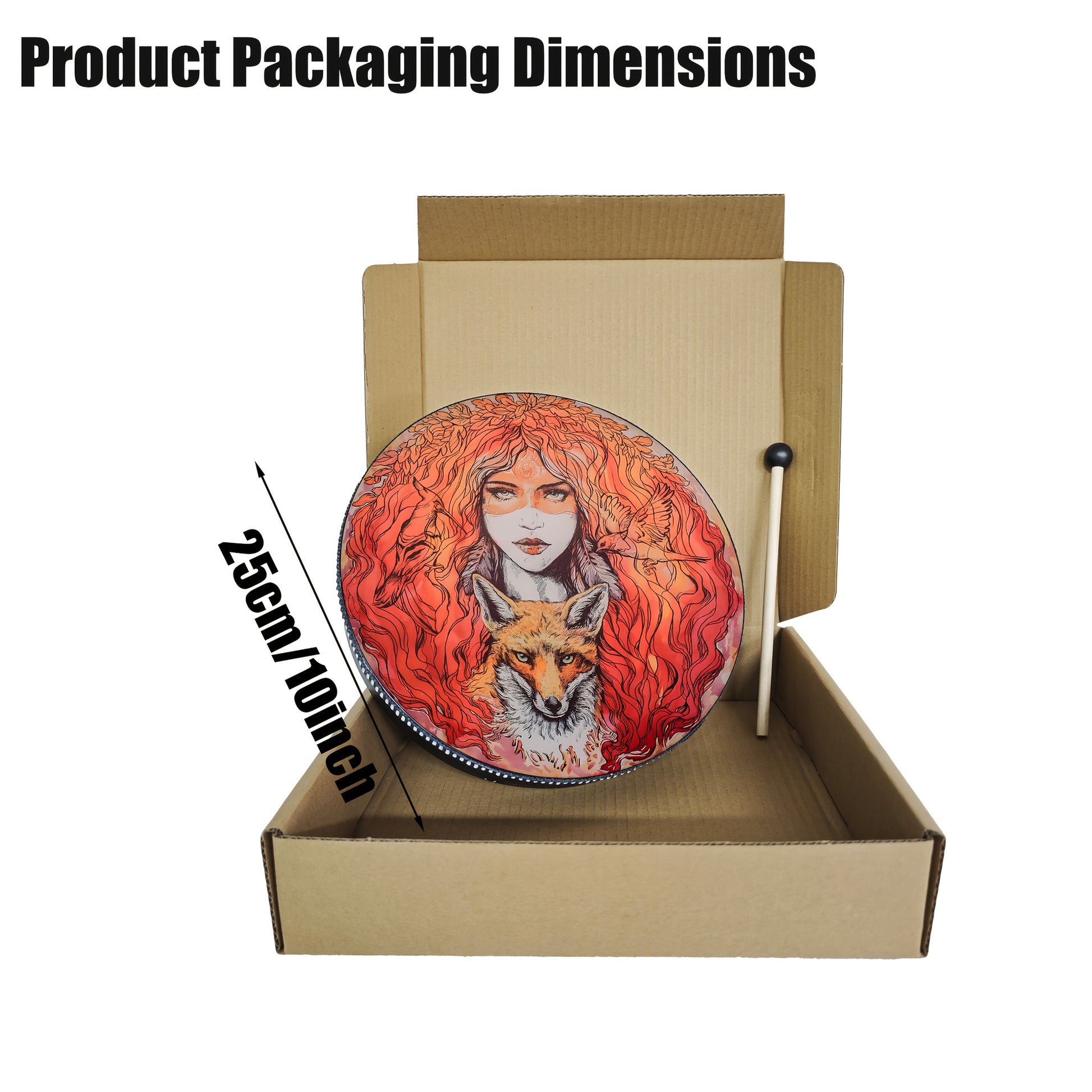 Handmade Vegan Shaman Drum with Artwork and Carrying Case - Earth Heart Resources
