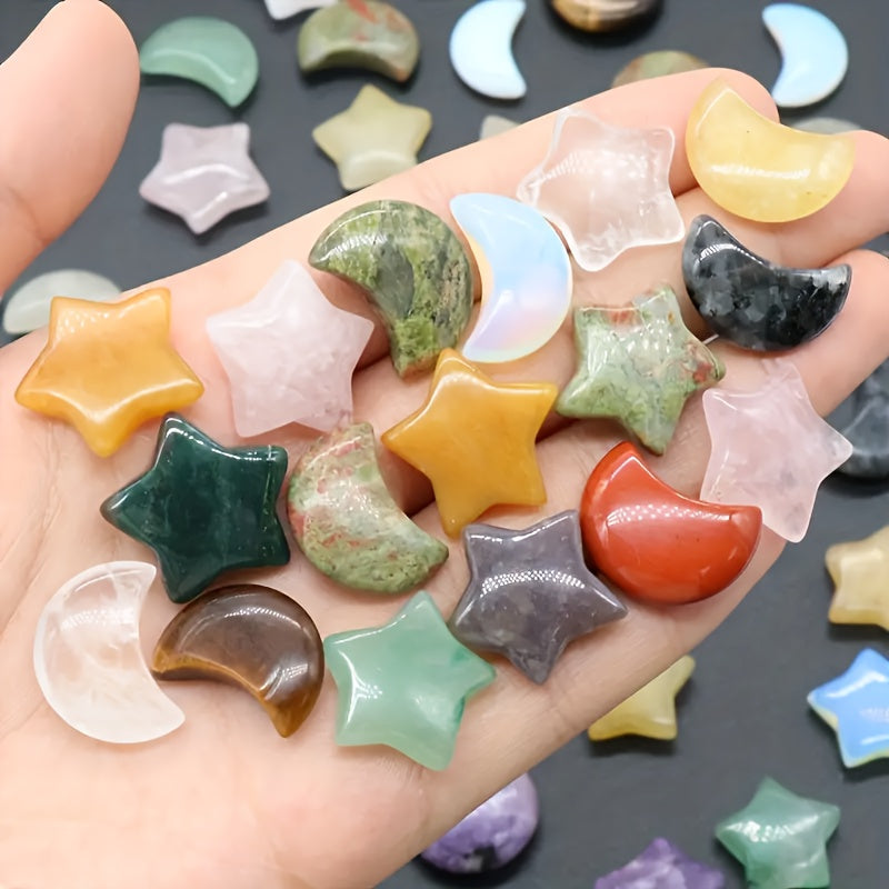 Star and Moon Polished Stone Set for Home Decor - Earth Heart Resources