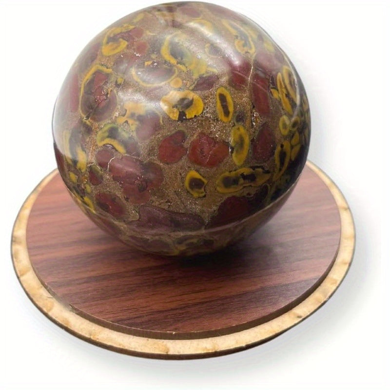 Bamboo Jasper Gemstone Ball Sphere with Stand for Spiritual Cleansing - Earth Heart Resources