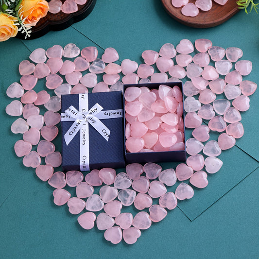Polished Rose Quartz Heart Crystals Gift Set for Love - Earth Heart Resources