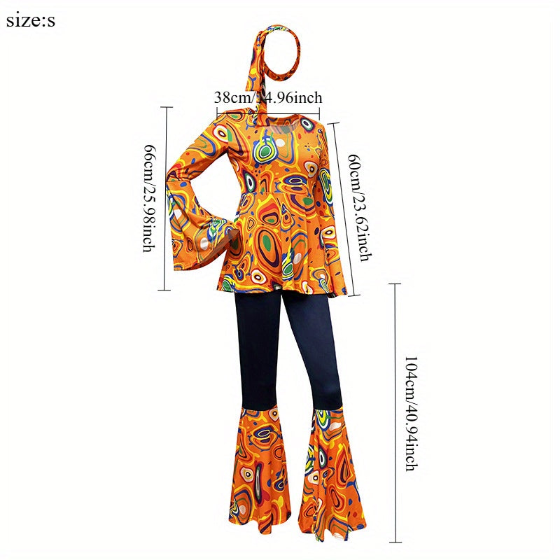Trendy Women's Printed Tops and Pants Set with Headscarf - Earth Heart Resources