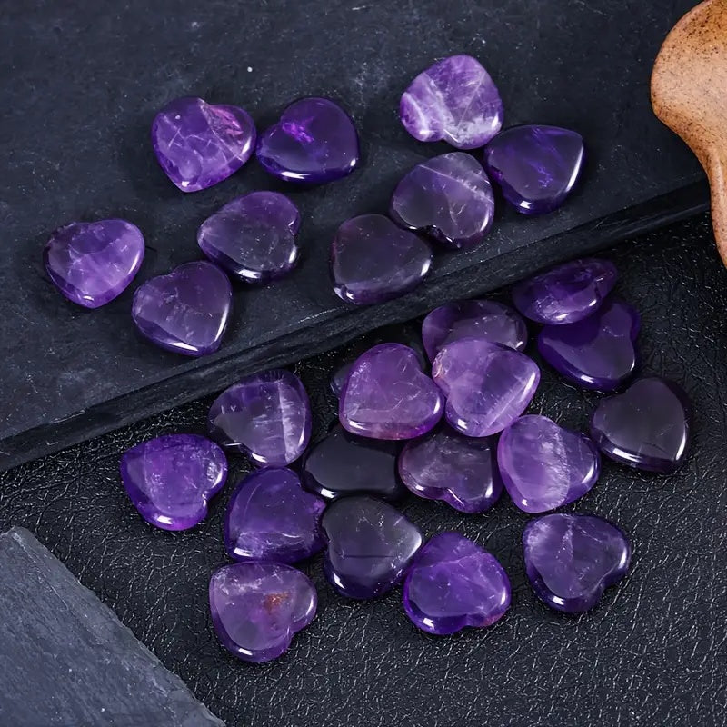 Natural Amethyst Heart Shaped Gemstones for DIY Jewelry - Earth Heart Resources