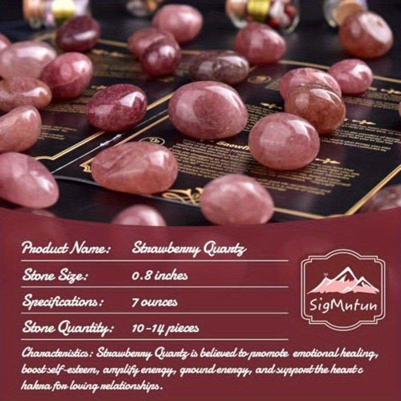 Polished Strawberry Quartz Tumbled Gemstones for Healing and Decor - Earth Heart Resources