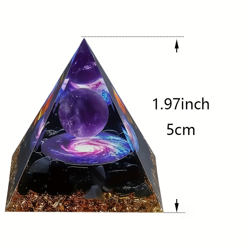 Mesmerizing Orgonite Amethyst Pyramid Set with Chakra Stones - Earth Heart Resources