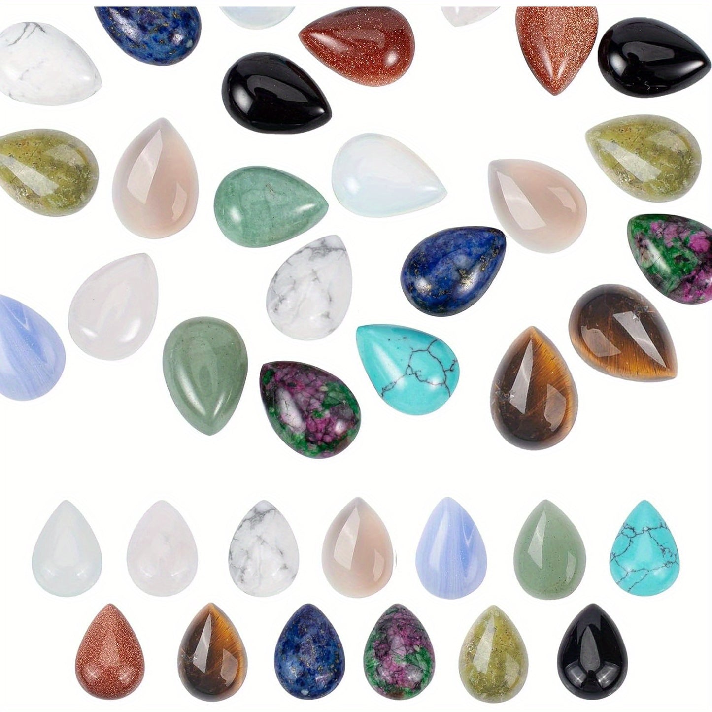 Teardrop Stone Cabochons for Jewelry Making in 13 Colors - Earth Heart Resources