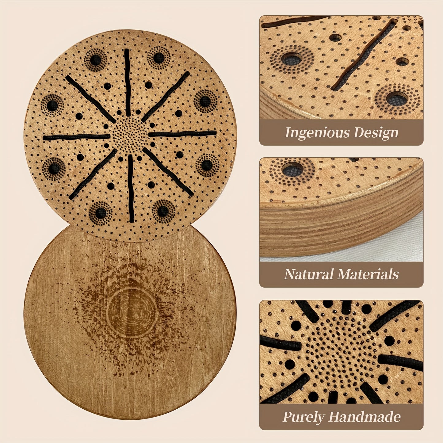Handcrafted Wooden Sea Drum for Music Therapy and Relaxation - Earth Heart Resources