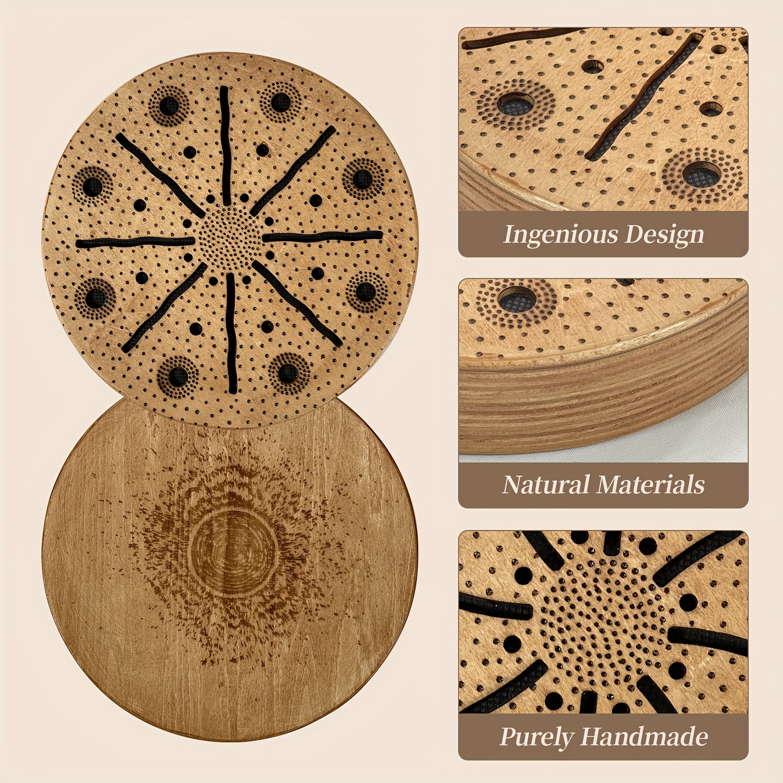 Handcrafted Wooden Sea Drum for Music Therapy and Relaxation - Earth Heart Resources