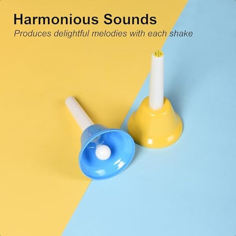 Colorful 8 Note Hand Bells Set for Fun Musical Play - Earth Heart Resources
