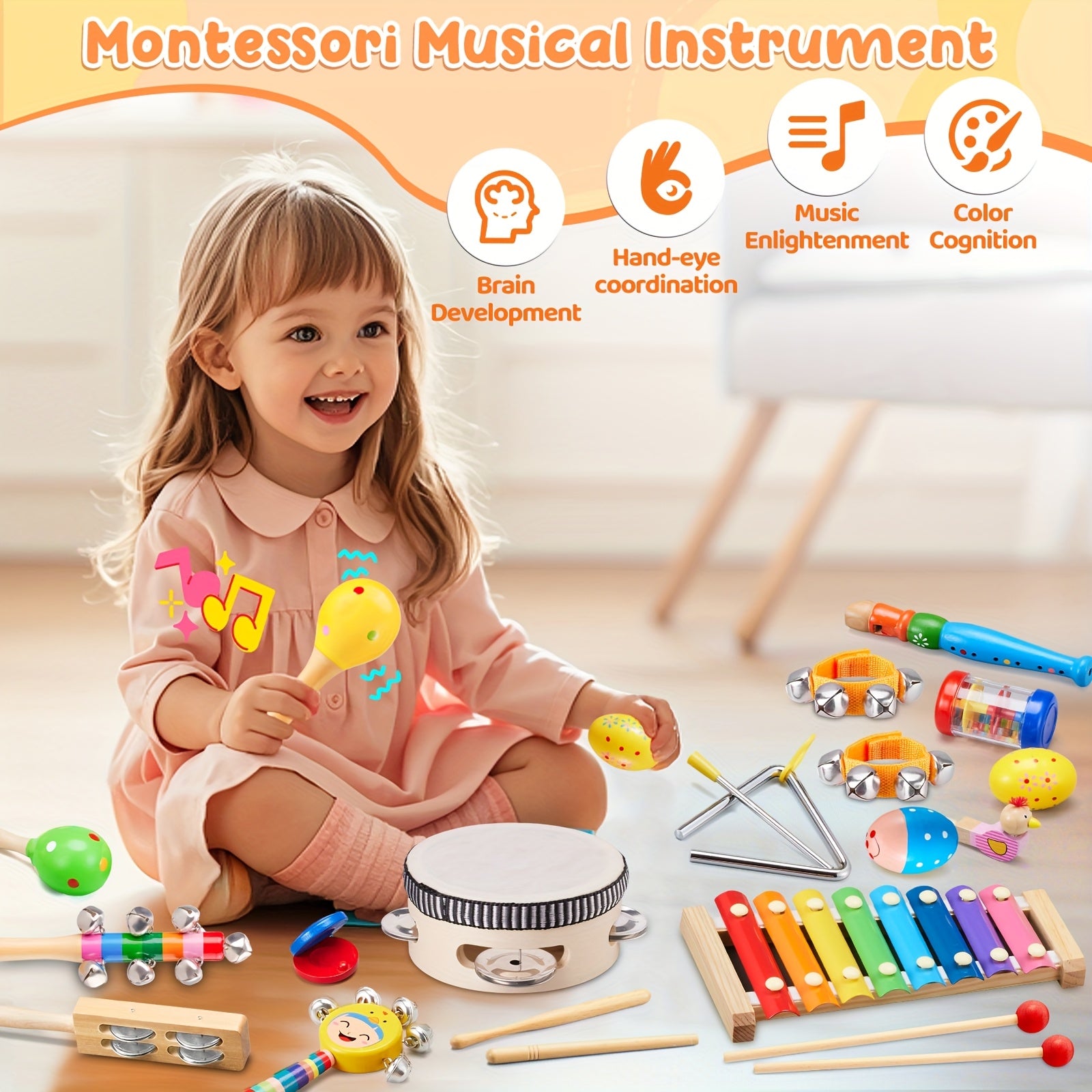 Musical Instrument Toy Set for Toddlers with Storage Bag - Earth Heart Resources