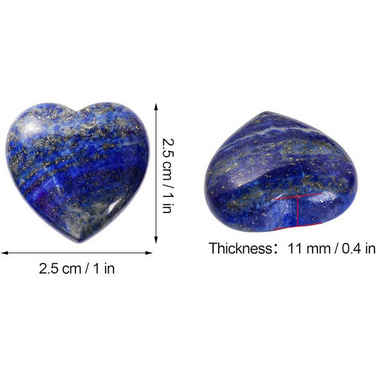 Lapis Lazuli Heart Palm Worry Stones for Meditation and Balance - Earth Heart Resources