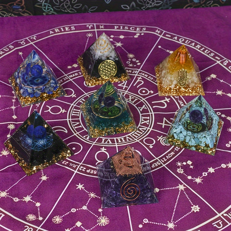 Chakra Crystal Pyramid Set for Meditation and Divination - Earth Heart Resources
