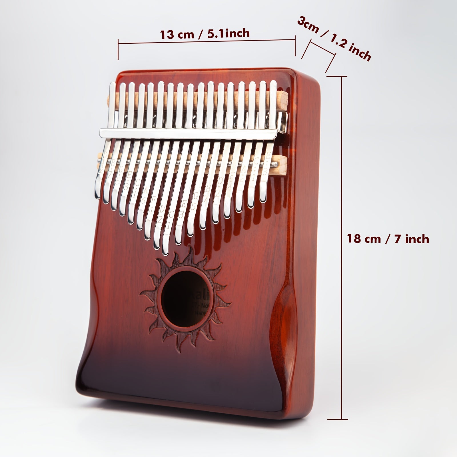 17-Key Rosewood Kalimba Thumb Piano with Learning Guide - Earth Heart Resources