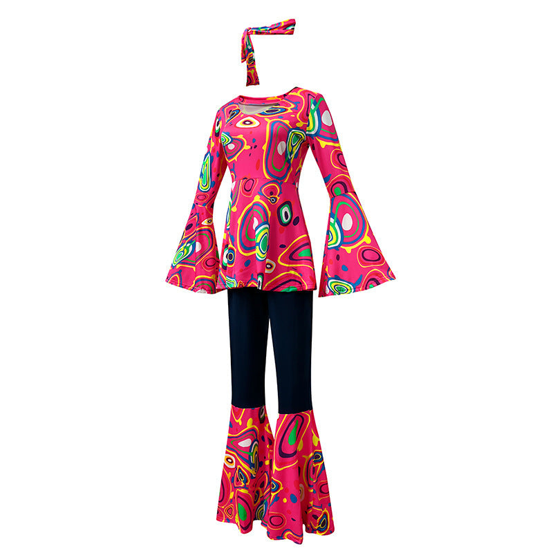 Trendy Women's Printed Tops and Pants Set with Headscarf - Earth Heart Resources