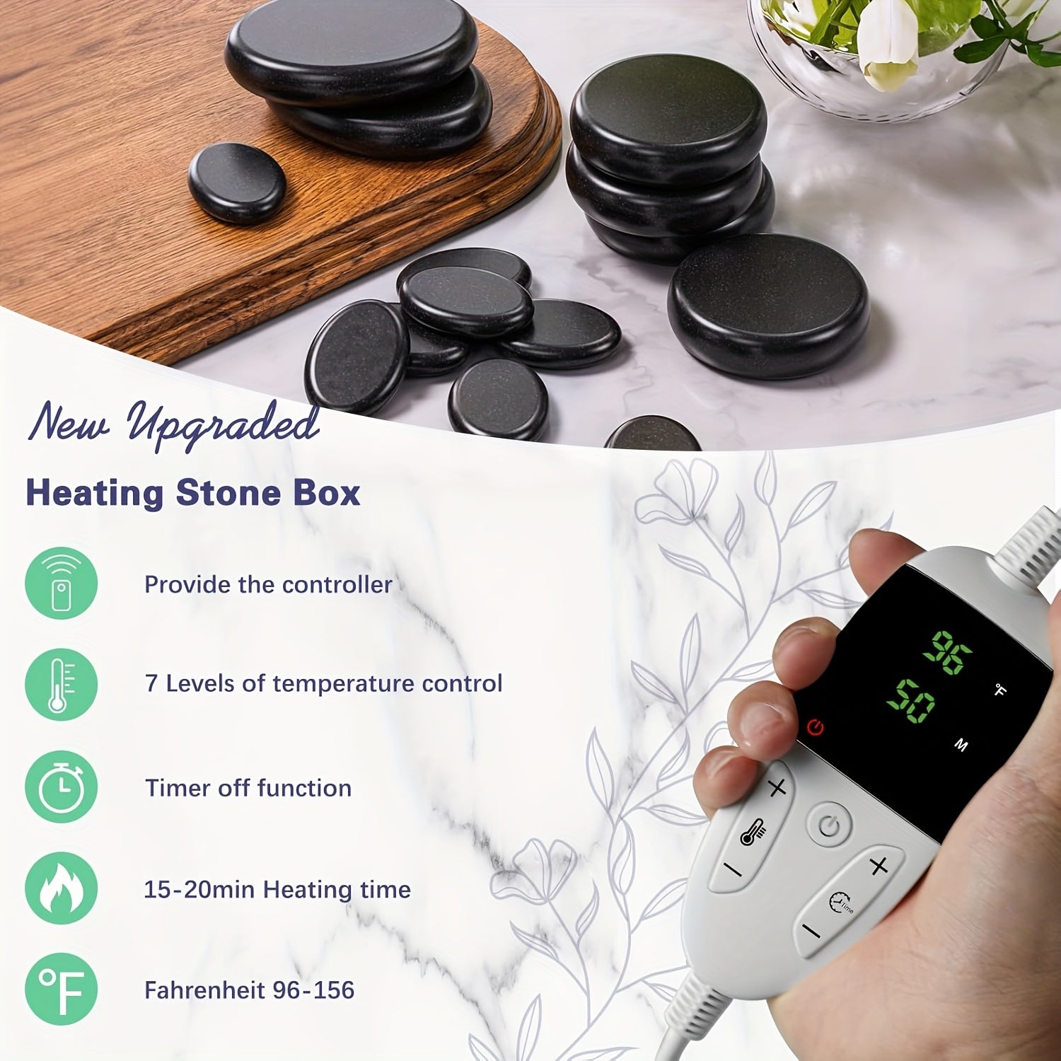 Hot Stones Massage Set for Professional Spa Relaxation Therapy - Earth Heart Resources