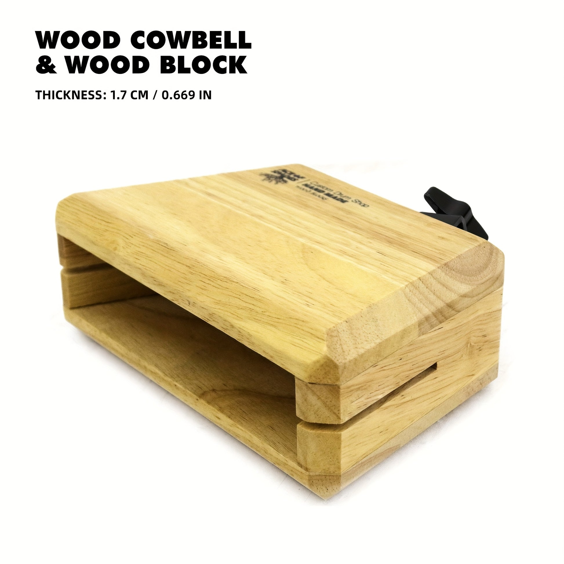 JBK Drums Wooden Cowbell Rhythm Block Percussion Instrument - Earth Heart Resources