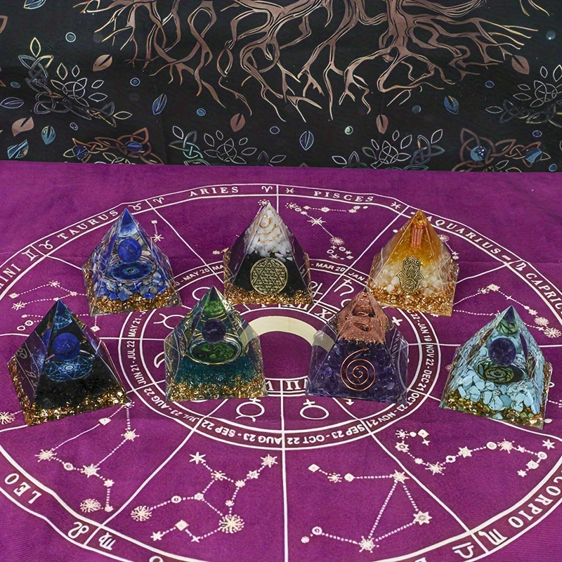 Chakra Crystal Pyramid Set for Meditation and Divination - Earth Heart Resources