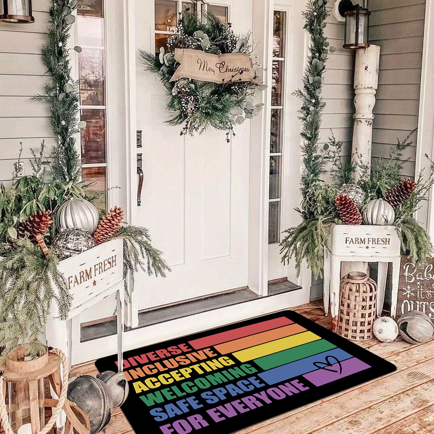 Vibrant Pride Day Welcome Door Mat For Inclusive Spaces - Earth Heart Resources