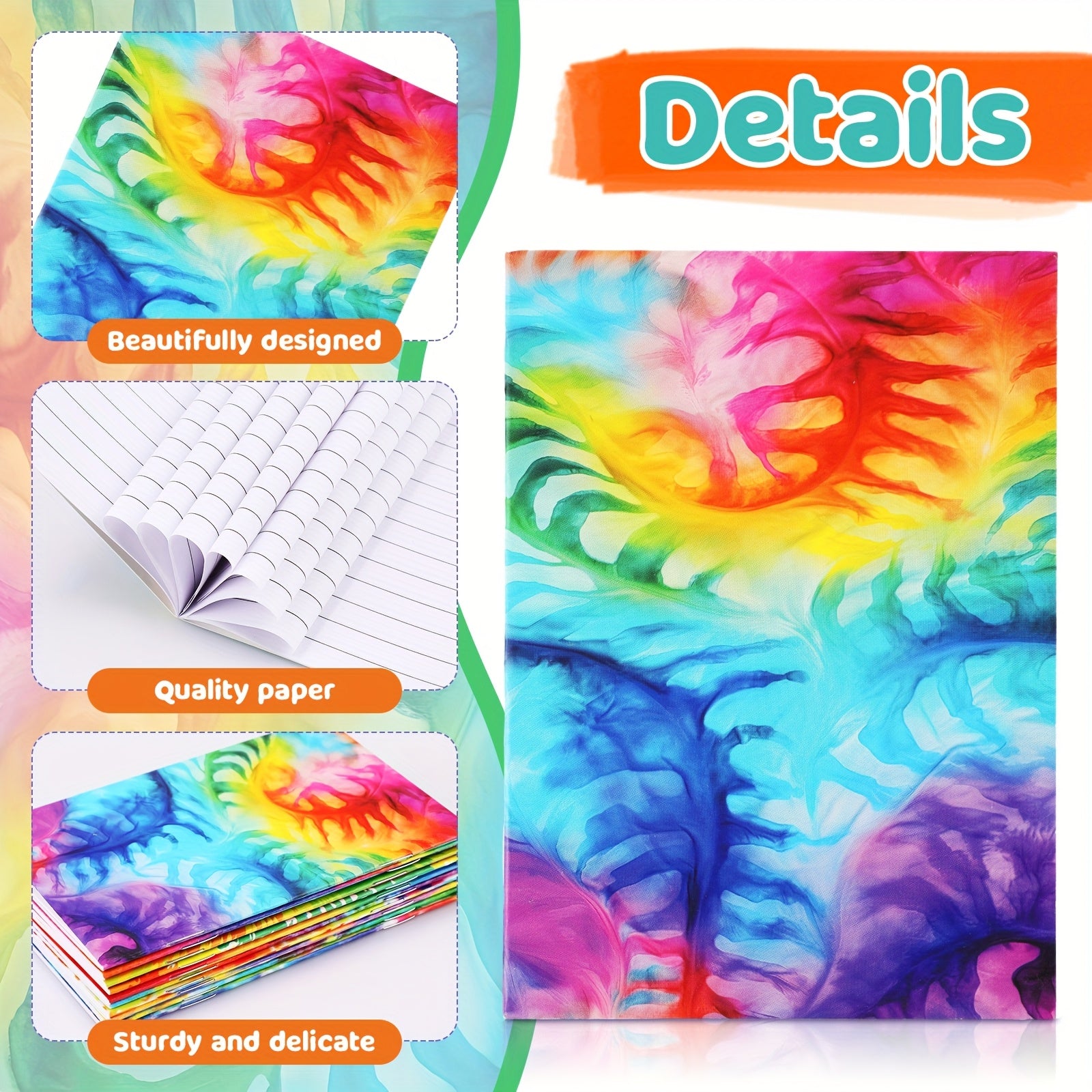Mini Tie Dye Notepads Bulk Colorful Pocket Notebooks for Gifts - Earth Heart Resources