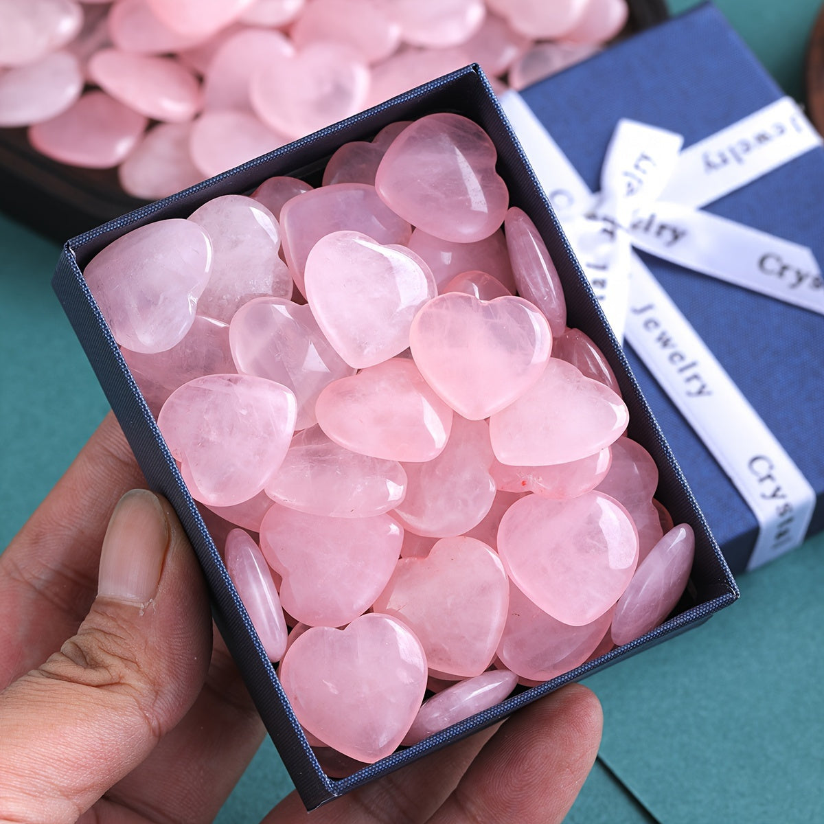 Polished Rose Quartz Heart Crystals Gift Set for Love - Earth Heart Resources
