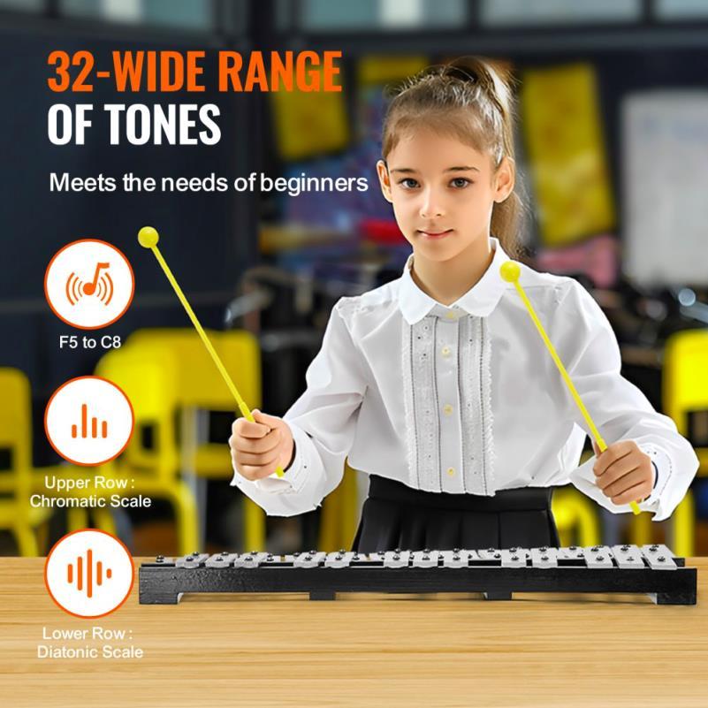 Professional 32 Key Glockenspiel Xylophone Set with Mallets - Earth Heart Resources