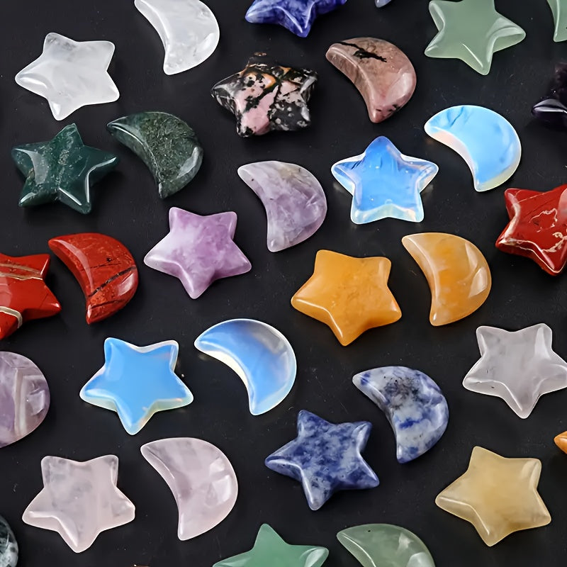 Star and Moon Polished Stone Set for Home Decor - Earth Heart Resources
