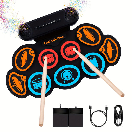 Roll-Up Electronic Drum Pad Kit for Fun Music Creation - Earth Heart Resources