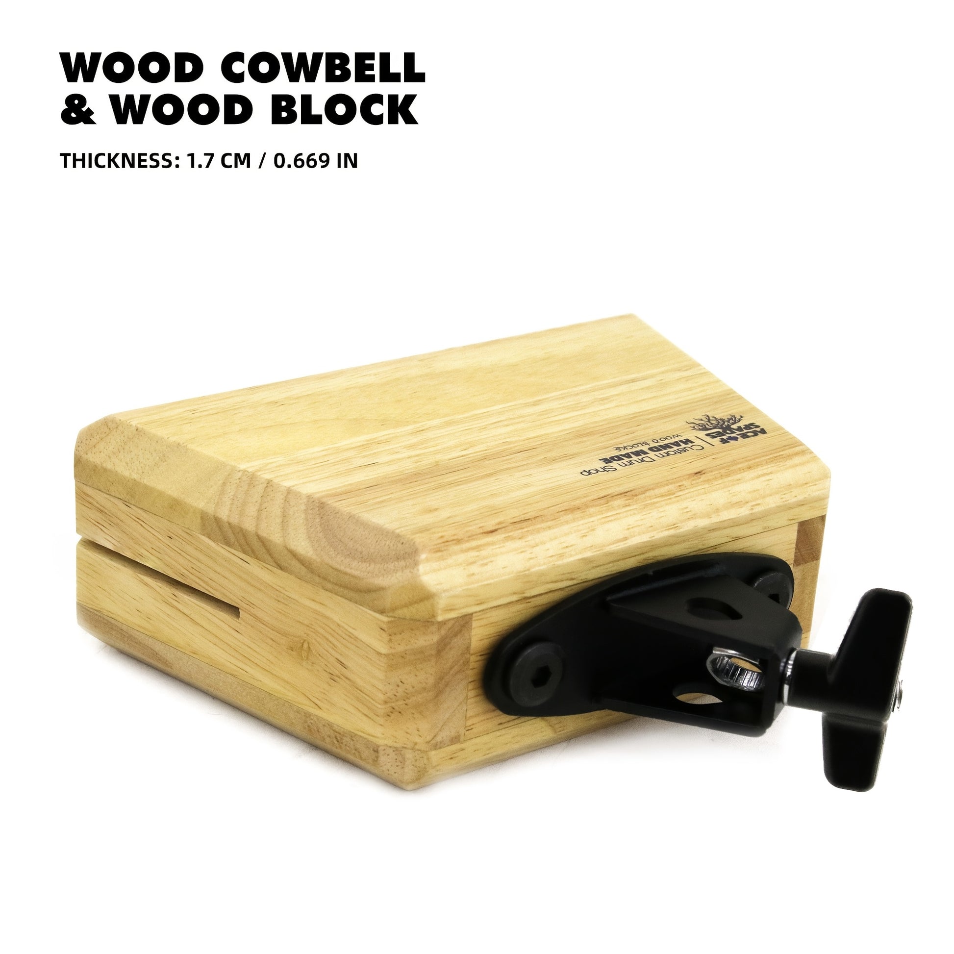 JBK Drums Wooden Cowbell Rhythm Block Percussion Instrument - Earth Heart Resources