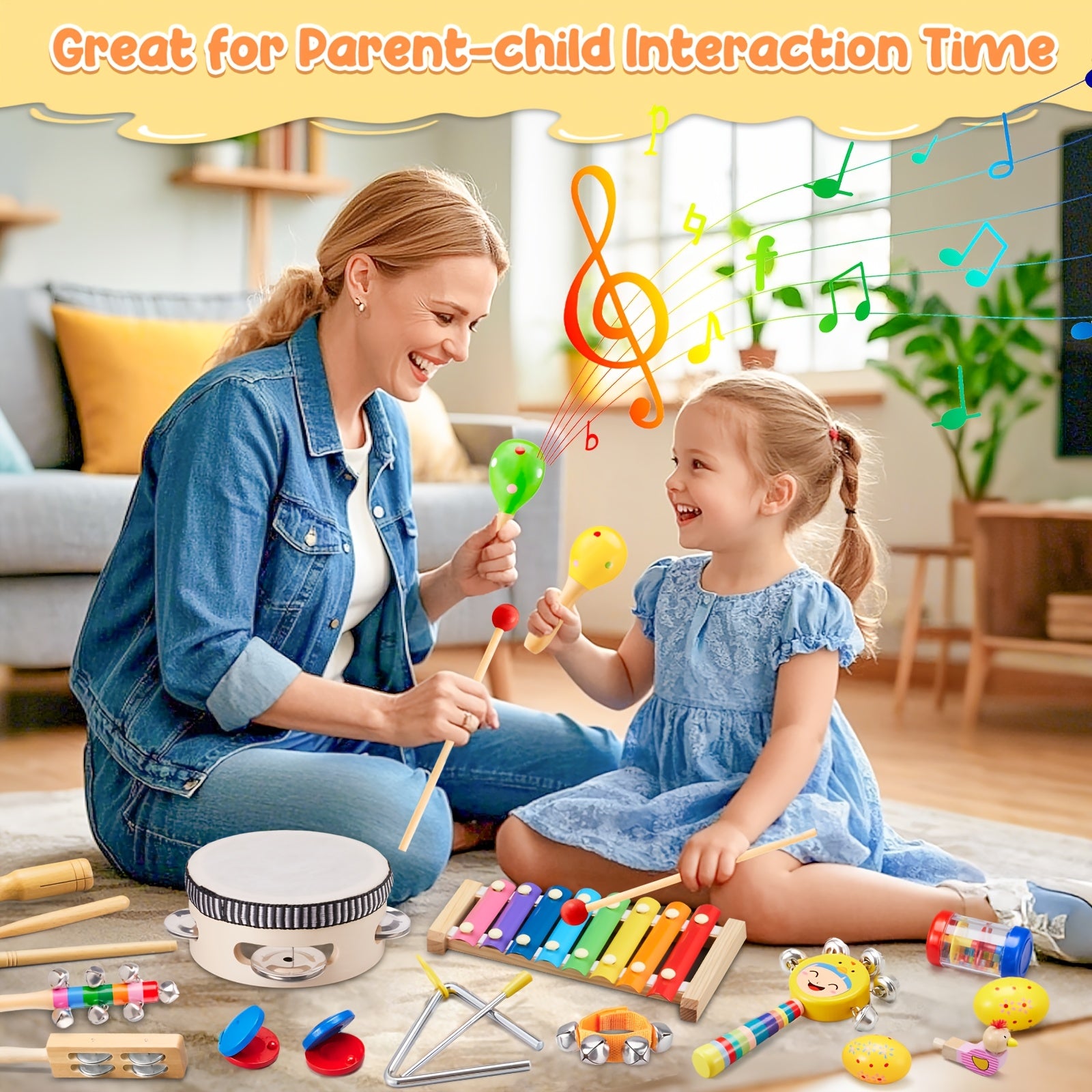 Musical Instrument Toy Set for Toddlers with Storage Bag - Earth Heart Resources