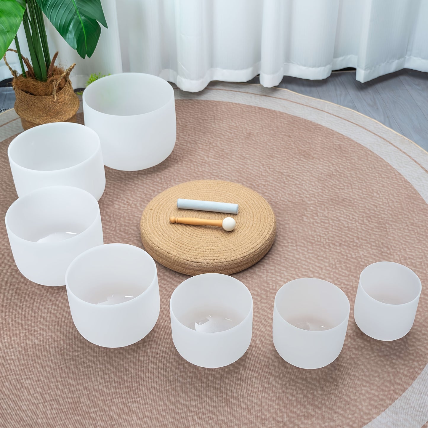 432Hz Quartz Crystal Singing Bowls Set for Meditation and Yoga - Earth Heart Resources