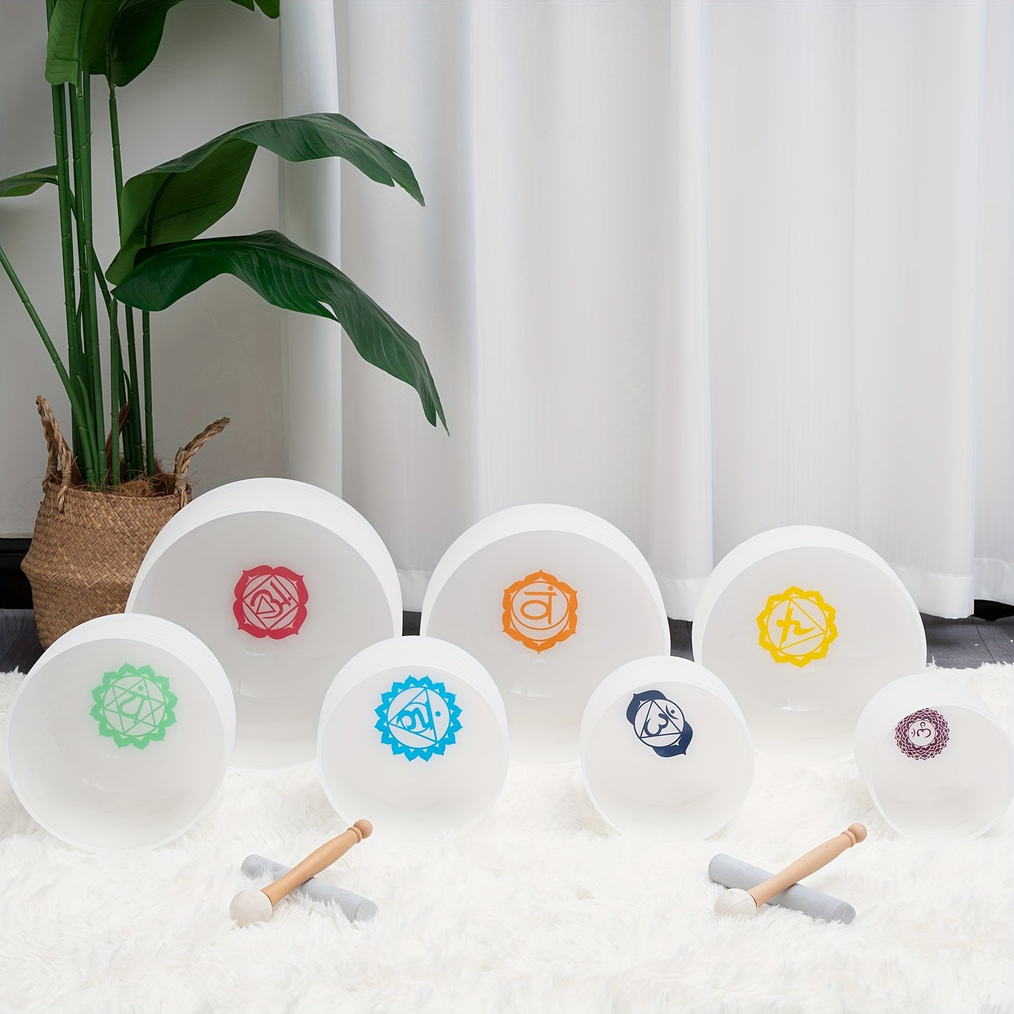 Chakra Crystal Singing Bowls Set for Meditation and Yoga - Earth Heart Resources