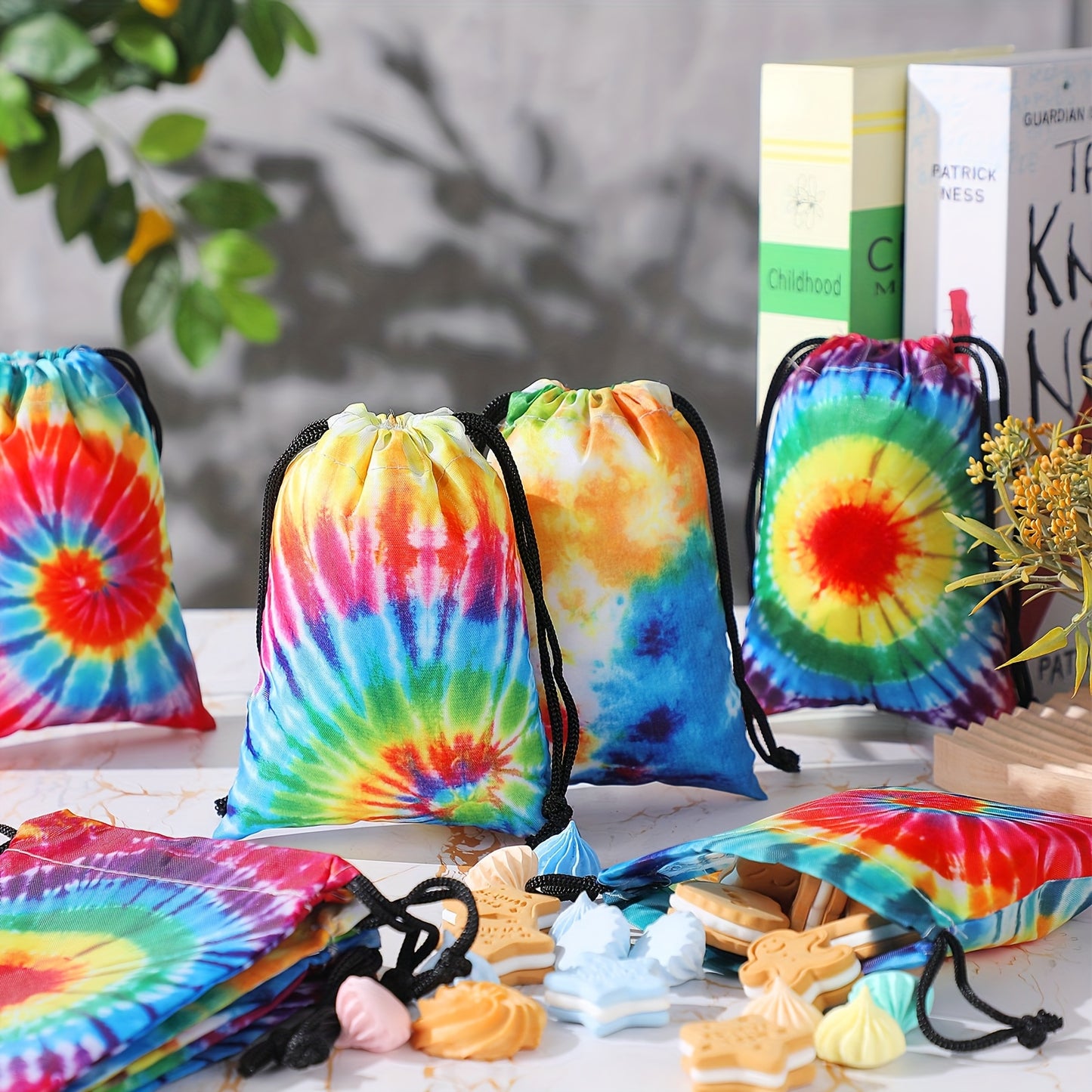 Reusable Tie-Dye Drawstring Bags for Parties and Festivals - Earth Heart Resources