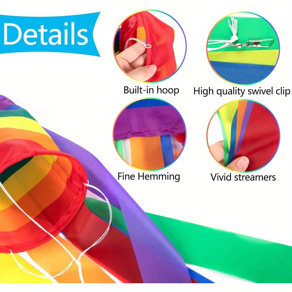 Vibrant Rainbow Windsock Flags for Outdoor Celebrations and Decor - Earth Heart Resources