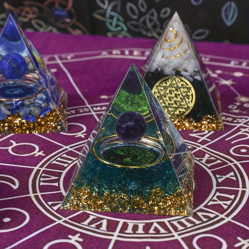 Chakra Crystal Pyramid Set for Meditation and Divination - Earth Heart Resources