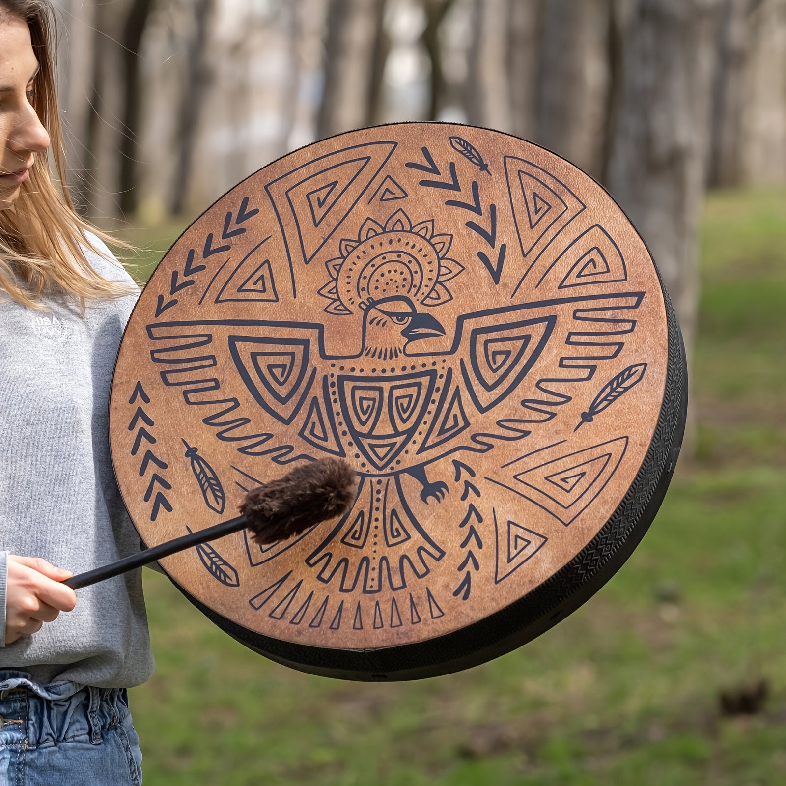 Sacred Shamanic Bird Drum for Meditation and Spiritual Reflection - Earth Heart Resources