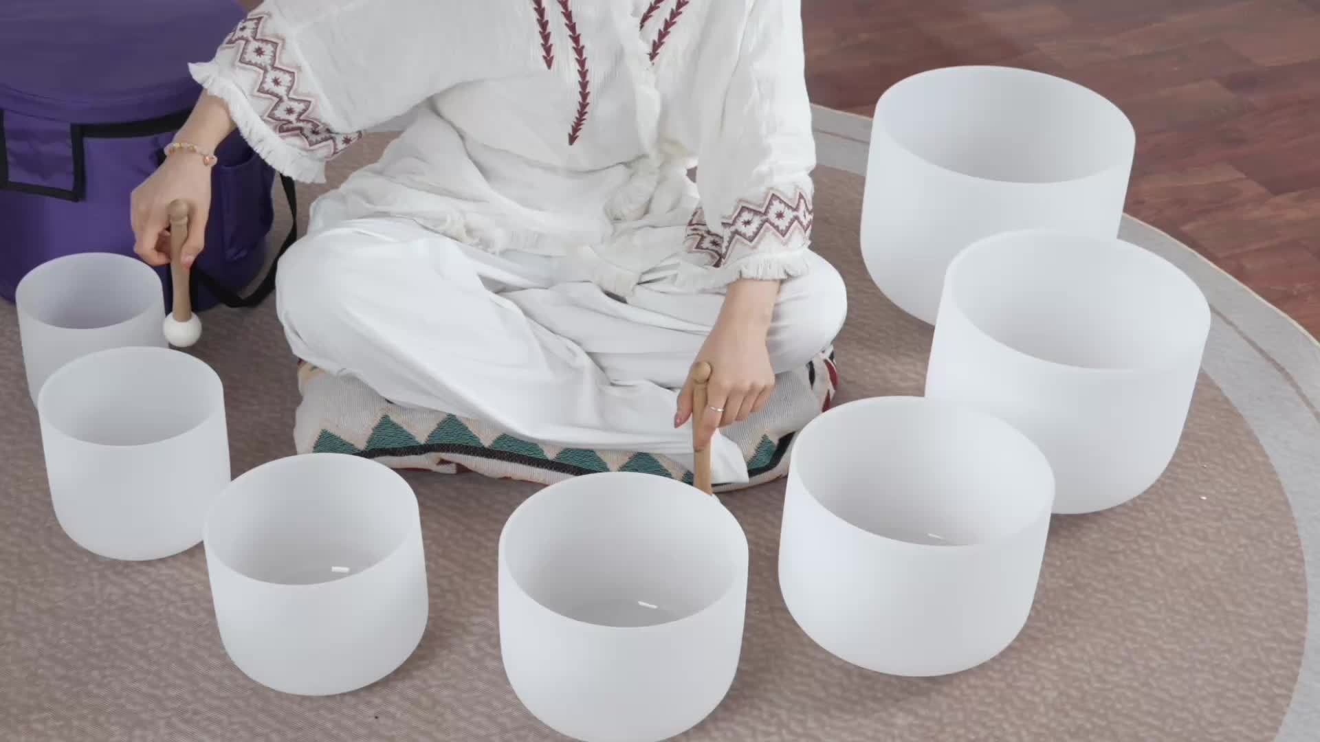 Chakra Crystal Singing Bowls Set for Meditation and Yoga - Earth Heart Resources