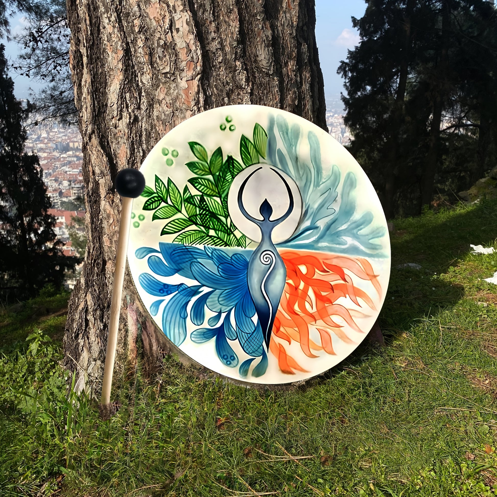 VMONKE Gaia Tree of Life Shamanic Drum for Meditation - Earth Heart Resources