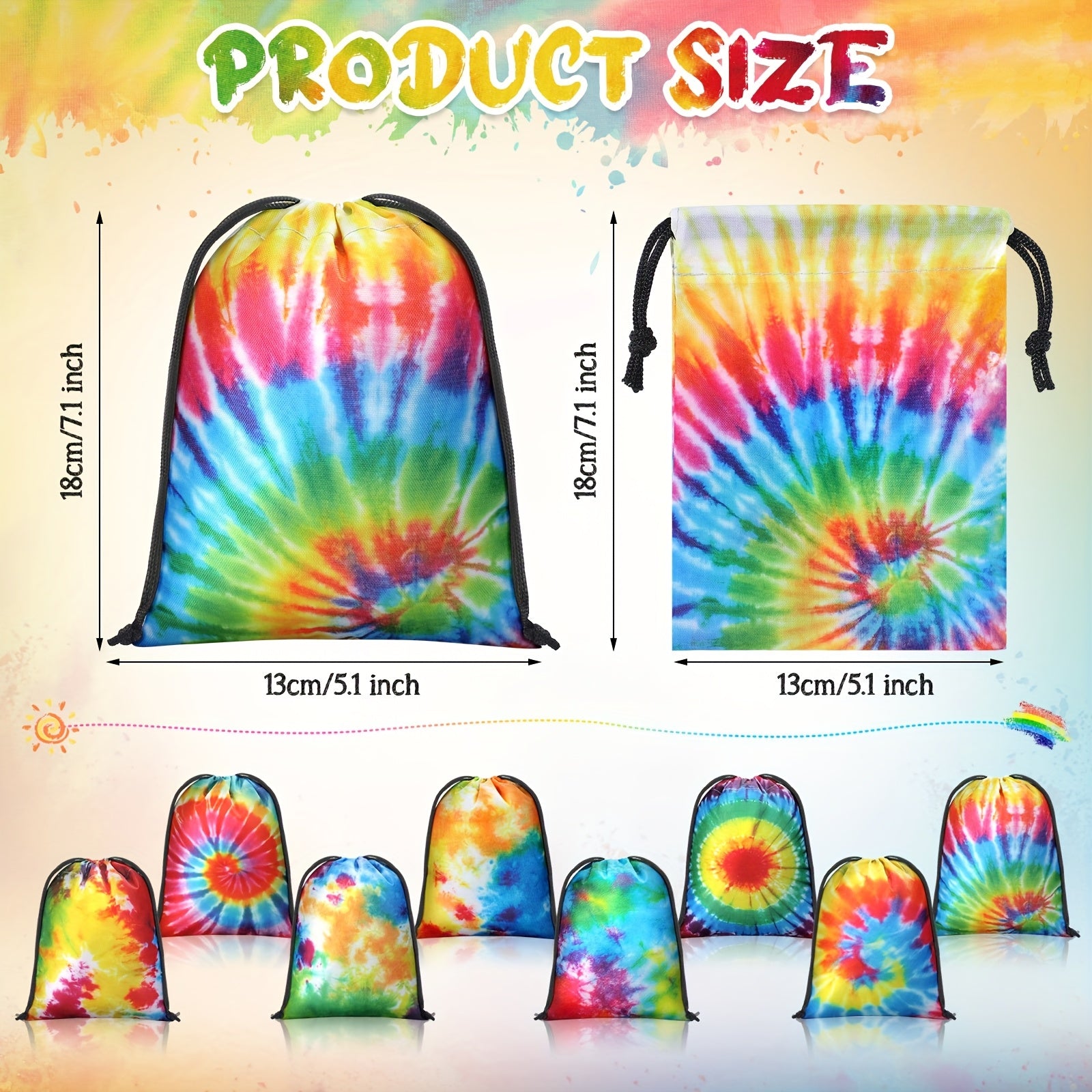 Reusable Tie-Dye Drawstring Bags for Parties and Festivals - Earth Heart Resources