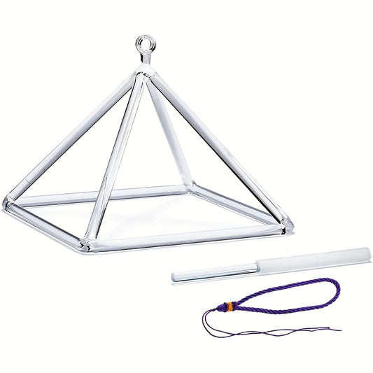 Quartz Crystal Singing Pyramid with Stick and Rope Included - Earth Heart Resources