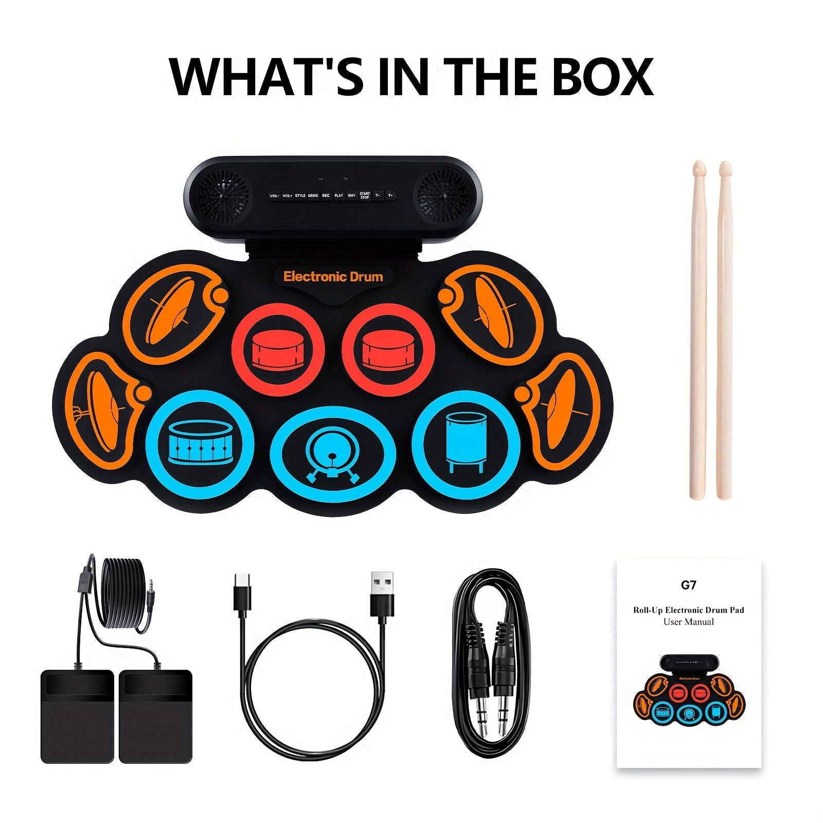 Roll-Up Electronic Drum Pad Kit for Fun Music Creation - Earth Heart Resources