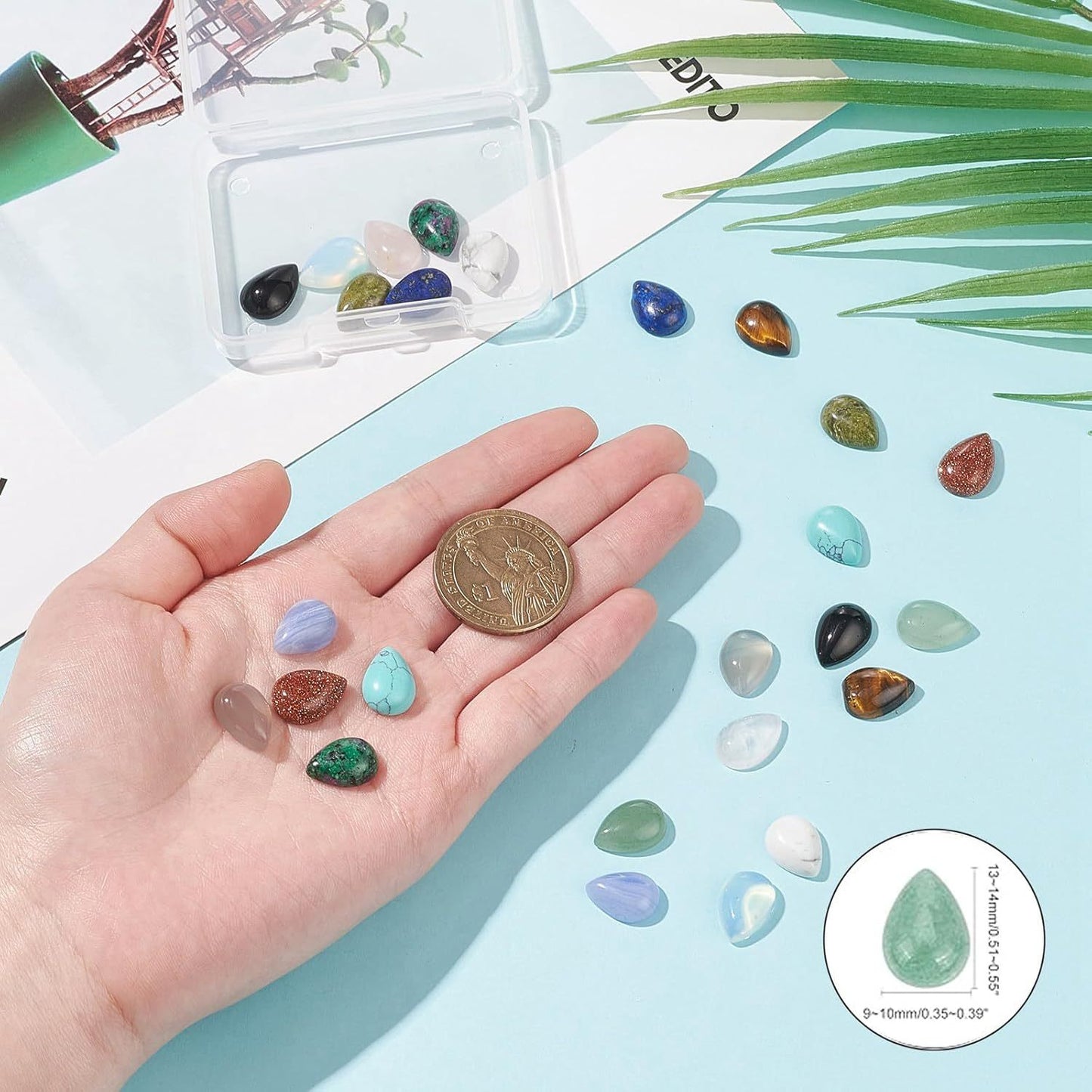 Teardrop Stone Cabochons for Jewelry Making in 13 Colors - Earth Heart Resources