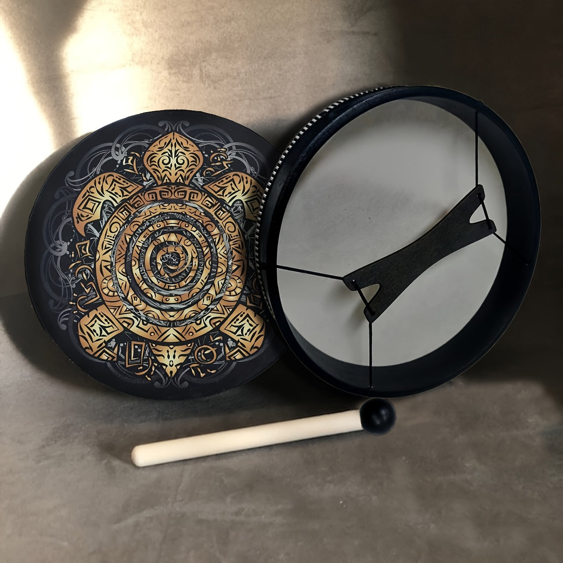 VMONKE Shamanic Turtle Drum for Meditation and Spiritual Decor - Earth Heart Resources